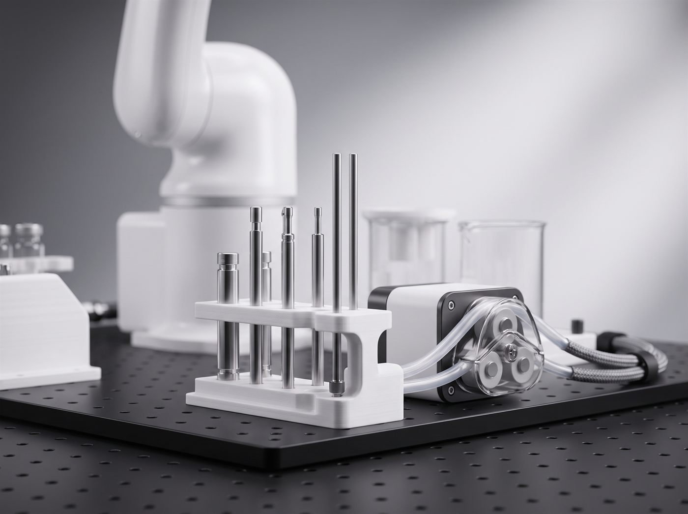 Peristaltic pump and piston station